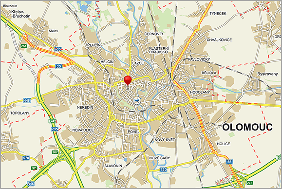 olomouc mapa města Mapa města Olomouc, visitolomouc.cz olomouc mapa města