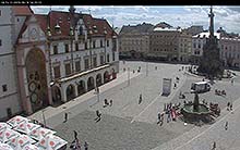 Pohled na orloj a Horní náměstí v Olomouci, zdroj: www.oltv.cz